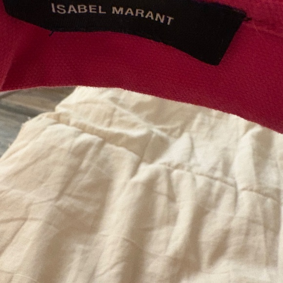ISABEL MARANT logo canvas visor. Hot pink. Elastic back. Embroidered logo